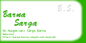 barna sarga business card