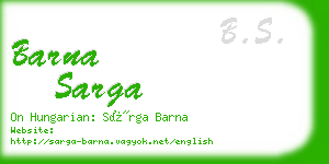 barna sarga business card